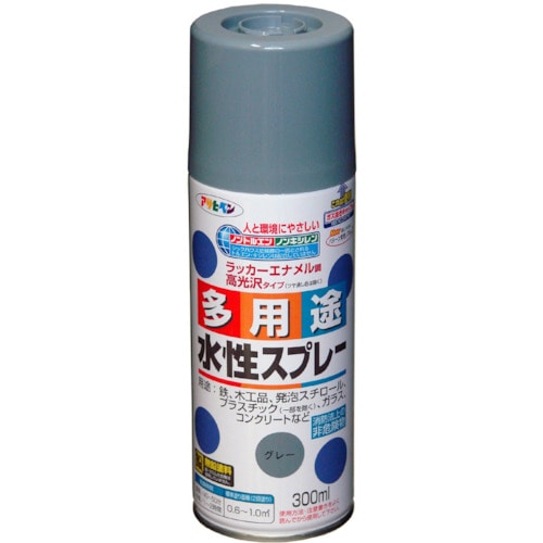 トラスコ中山 アサヒペン 水性多用途スプレー300ML グレー 824-8883 (ご注文単位1本) 【直送品】