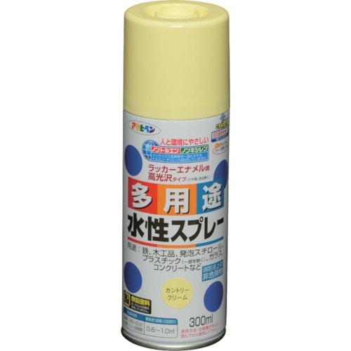 >トラスコ中山 アサヒペン 水性多用途スプレー 300ML カントリークリーム 824-9102 (ご注文単位1本) 【直送品】