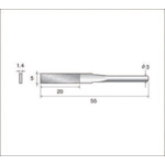 トラスコ中山 ナカニシ 電着ダイヤモンドヤスリ(軸径3mm)全長55mm刃長20mm刃幅5mm 477-2857 (ご注文単位1本) 【直送品】