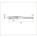 トラスコ中山 ナカニシ 電着ダイヤモンドヤスリ(軸径3mm)全長55mm刃長20mm刃幅5mm 477-2865 (ご注文単位1本) 【直送品】