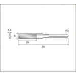 トラスコ中山 ナカニシ 電着ダイヤモンドヤスリ(軸径3mm)全長55mm刃長20mm刃幅5mm 477-2873 (ご注文単位1本) 【直送品】