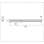 トラスコ中山 ナカニシ 電着ダイヤモンドヤスリ(軸径3mm)全長55mm刃長20mm刃幅3mm 477-2911 (ご注文単位1本) 【直送品】