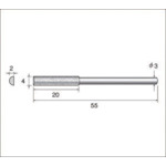 トラスコ中山 ナカニシ 電着ダイヤモンドヤスリ(軸径3mm)全長55mm刃長20mm刃幅4mm 477-2946 (ご注文単位1本) 【直送品】