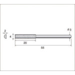 トラスコ中山 ナカニシ 電着ダイヤモンドヤスリ(軸径3mm)全長55mm刃長20mm刃幅4mm 477-2954 (ご注文単位1本) 【直送品】