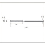 トラスコ中山 ナカニシ 電着ダイヤモンドヤスリ(軸径3mm)全長55mm刃長20mm刃幅3mm 477-2962 (ご注文単位1本) 【直送品】