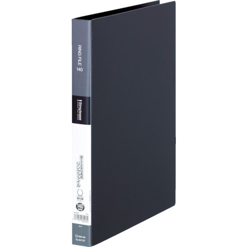 トラスコ中山 キングジム シンプリーズ リングファイル 黒 396-0315 (ご注文単位1冊) 【直送品】