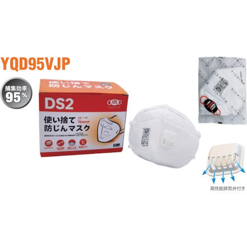 トラスコ中山 SWS YQD95VJP DS2 防じんマスク弁付(15枚入) 619-9301 (ご注文単位1箱) 【直送品】
