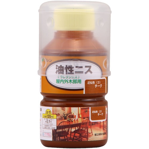 トラスコ中山 和信ペイント 油性ニス チーク 120ml 531-6603 (ご注文単位1本) 【直送品】