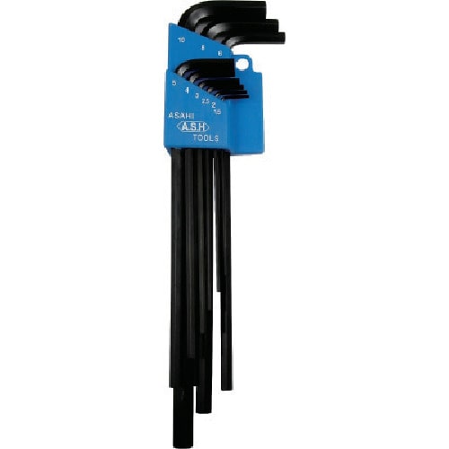 トラスコ中山 ASH ロング六角棒レンチセット9本組 816-4963 (ご注文単位1セット) 【直送品】