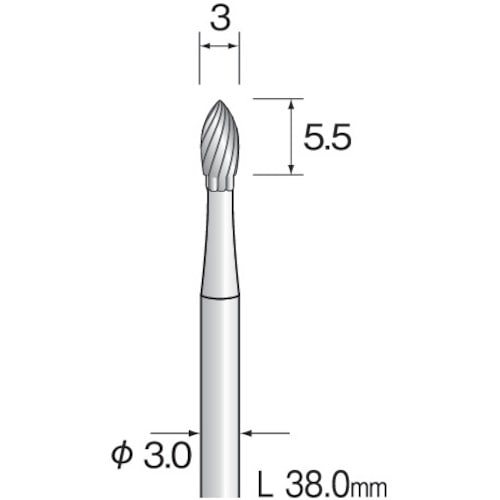 トラスコ中山 ミニモ 超硬カッター スパイラルカット Φ3 軸径3.0mm 852-7341 (ご注文単位1本) 【直送品】