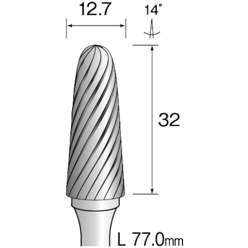 トラスコ中山 ミニモ 超硬カッター スパイラルカット Φ13 852-7402 (ご注文単位1本) 【直送品】
