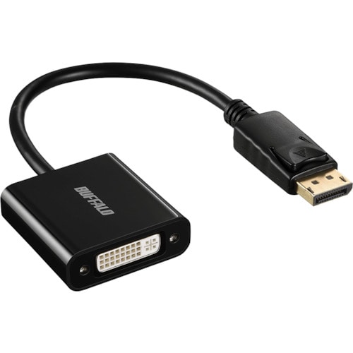 トラスコ中山 バッファロー DisplayPort-DVI変換アダプタ ブラック 457-7819 (ご注文単位1個) 【直送品】