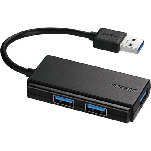 トラスコ中山 バッファロー USB3.0 バスパワー 3ポート ハブ ブラック 417-2286 (ご注文単位1個) 【直送品】