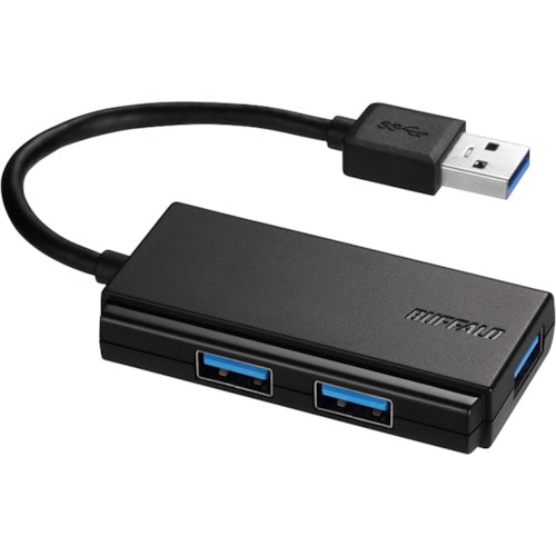 トラスコ中山 バッファロー USB3.0 バスパワー 3ポート ハブ ブラック 430-5364 (ご注文単位1個) 【直送品】