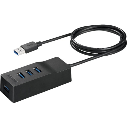 トラスコ中山 バッファロー USB3.0 上挿し 4ポートセルフパワーハブ ブラック 417-0670 (ご注文単位1個) 【直送品】