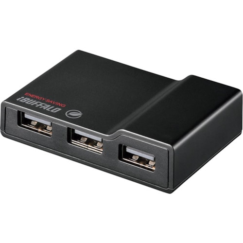トラスコ中山 バッファロー USB2.0 電源連動節電機能付きセルフパワー4ポートハブ ブラック 428-4252 (ご注文単位1個) 【直送品】