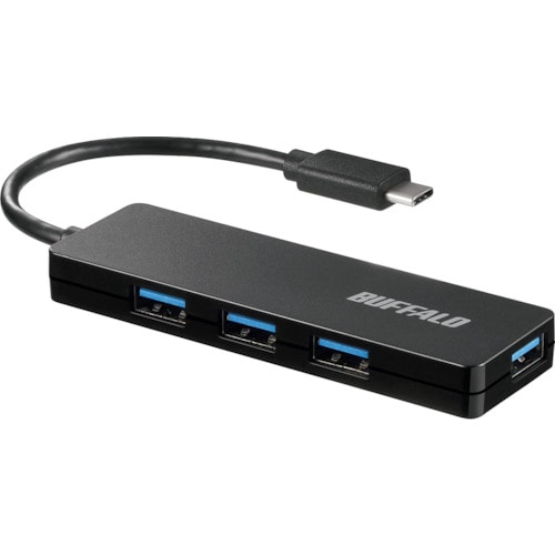 トラスコ中山 バッファロー USB3.1(Gen1) Type-C 4ポート バスパワーハブ ブラック 417-0656 (ご注文単位1個) 【直送品】