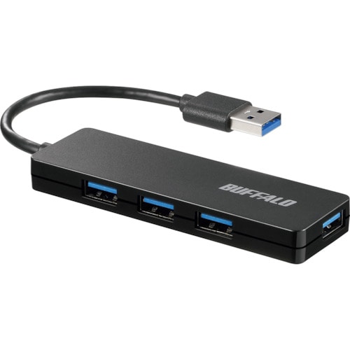 トラスコ中山 バッファロー USB3.0 4ポート バスパワーハブ ブラック 417-2292 (ご注文単位1個) 【直送品】