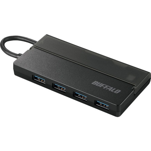 トラスコ中山 バッファロー USB3.1(Gen1) Type-C バスパワーハブ 4ポート ケーブル収納 ブラック 417-2234 (ご注文単位1個) 【直送品】