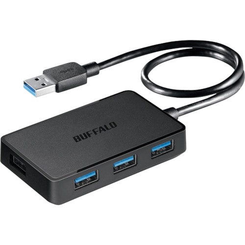 トラスコ中山 バッファロー USB3.0バスパワーハブ 4ポートタイプ マグネット付き ブラック 417-0714 (ご注文単位1個) 【直送品】