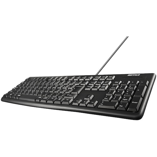 トラスコ中山 バッファロー USB&PS/2接続 有線スタンダードキーボード ブラック 457-4674 (ご注文単位1個) 【直送品】