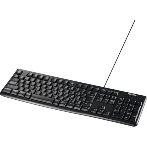 トラスコ中山 バッファロー USB接続 有線スタンダードキーボード ブラック 417-2262 (ご注文単位1個) 【直送品】