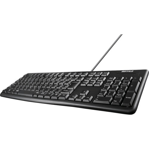 トラスコ中山 バッファロー USB接続 有線スタンダードキーボード ブラック 457-4673 (ご注文単位1個) 【直送品】