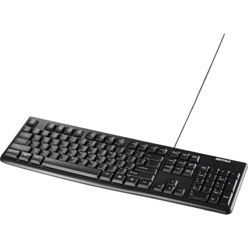 トラスコ中山 バッファロー USB接続 有線スタンダードキーボード US English配列 ブラック 417-2252 (ご注文単位1個) 【直送品】