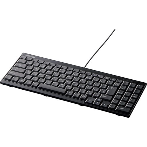 トラスコ中山 バッファロー USB接続 有線スリムキーボード ブラック 430-5304 (ご注文単位1個) 【直送品】