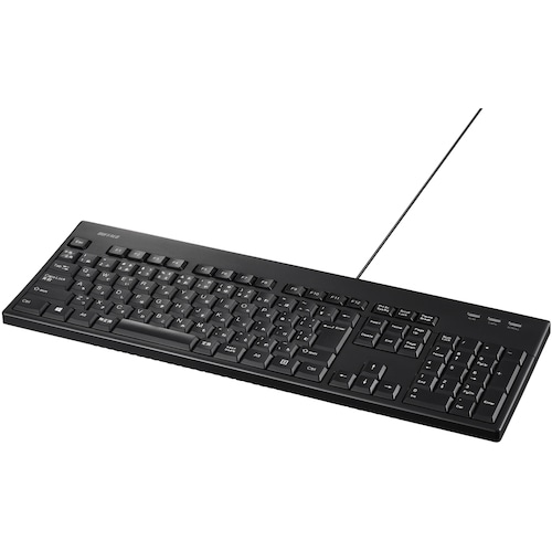 トラスコ中山 バッファロー USB接続 有線フルキーボード 丸洗い対応 ブラック 457-4667 (ご注文単位1個) 【直送品】