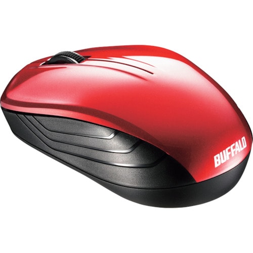 トラスコ中山 バッファロー 無線 BlueLED 3ボタン スタンダードマウス レッド 417-0716 (ご注文単位1個) 【直送品】