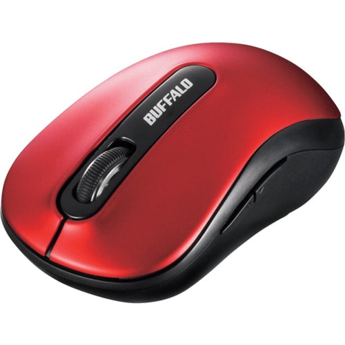 トラスコ中山 バッファロー 無線 5ボタン BlueLEDマウス レッド 417-3774 (ご注文単位1個) 【直送品】