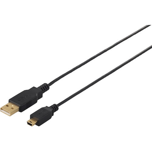 トラスコ中山 バッファロー USB2.0ケーブル(A to miniB) スリムタイプ 1m ブラック 453-8185 (ご注文単位1個) 【直送品】