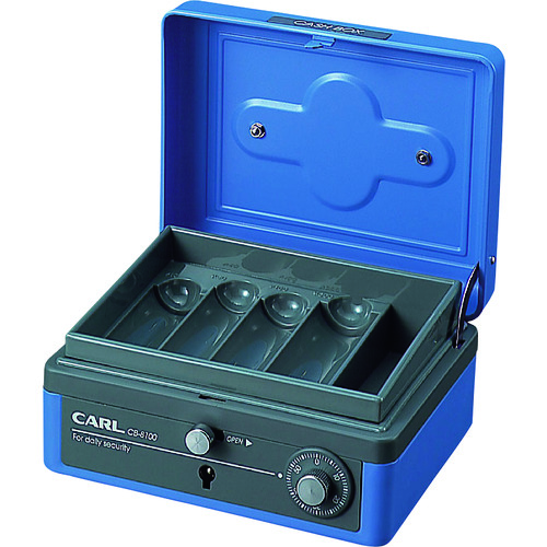 トラスコ中山 カール 手提げ金庫 キャッシュボックス CB-8100-B ブルー B7サイズ 147-4853 (ご注文単位1台) 【直送品】