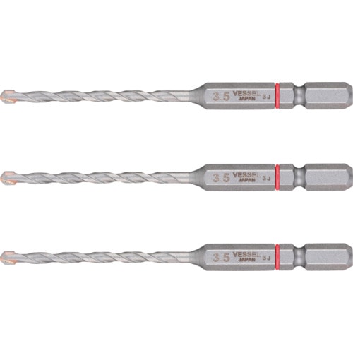 トラスコ中山 ベッセル CPD3S－3.5 磁器タイル用ドリル3本組 610-6824  (ご注文単位10本) 【直送品】