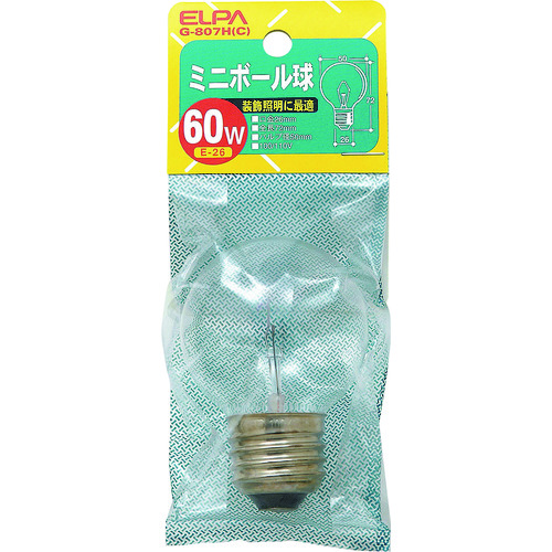トラスコ中山 ELPA ミニボール 60W 202-0982  (ご注文単位1個) 【直送品】