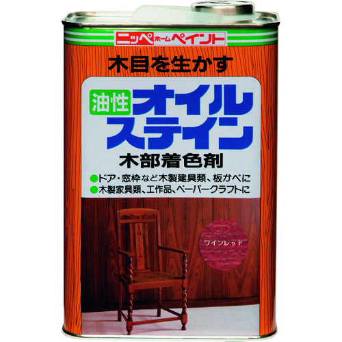 トラスコ中山 ニッぺ 油性オイルステイン 1L ワインレッド HPB015-1 859-8558 (ご注文単位1缶) 【直送品】