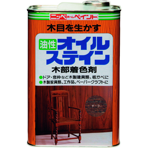 トラスコ中山 ニッぺ 油性オイルステイン 4L チーク HPB0Q-4 859-8562 (ご注文単位1缶) 【直送品】
