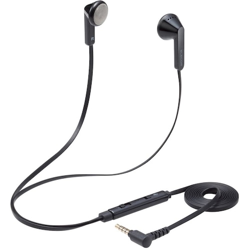 トラスコ中山 エレコム インナーイヤー型ヘッドセット セミオープン ミュートスイッチ付 両耳 4極3.5mm ブラック 338-5069 (ご注文単位1個) 【直送品】