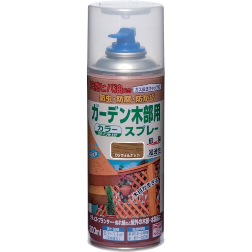トラスコ中山 ニッぺ ガーデン木部用スプレー 300ml ウォルナット HUT005-300 859-9054 (ご注文単位1本) 【直送品】