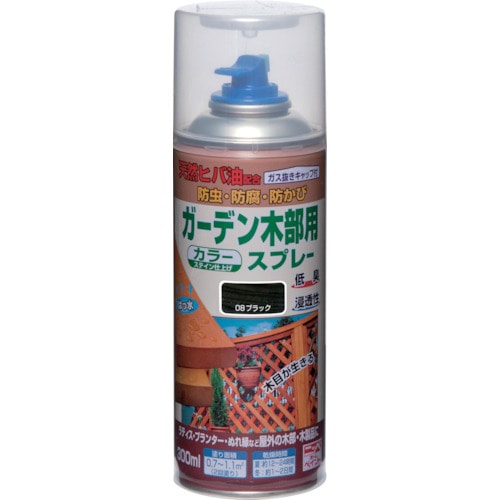 トラスコ中山 ニッぺ ガーデン木部用スプレー 300ml ブラック HUT008-300 859-9057 (ご注文単位1本) 【直送品】