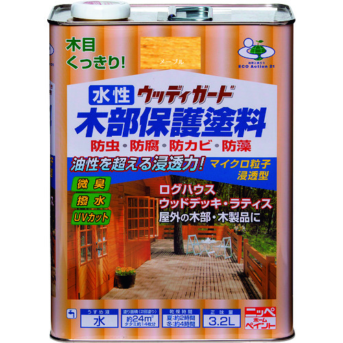 トラスコ中山 ニッぺ 水性ウッディガード 3.2L メープル HW201-3.2 859-9065 (ご注文単位1缶) 【直送品】
