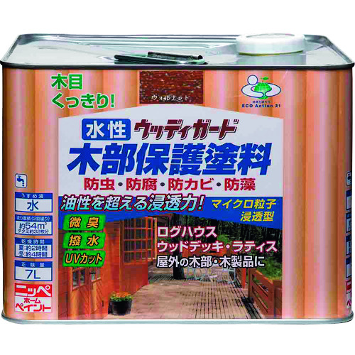 トラスコ中山 ニッぺ 水性ウッディガード 7L ウォルナット HW209-7 859-9098 (ご注文単位1缶) 【直送品】