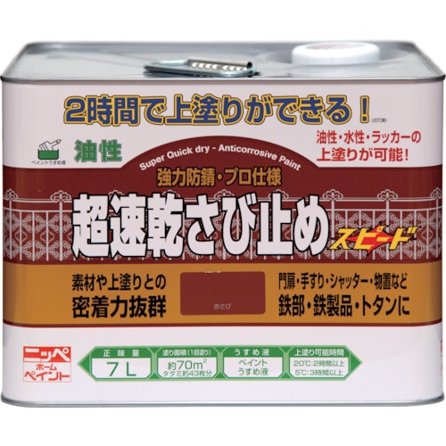 トラスコ中山 ニッぺ 超速乾さび止め 7L 赤さび HWC101-7 859-9136 (ご注文単位1缶) 【直送品】