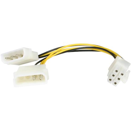 トラスコ中山 スターテック PC電源ケーブル/LP4 - PCIe電源変換/15cm/4 - 6ピン/オス-オス 537-4253 (ご注文単位1袋) 【直送品】