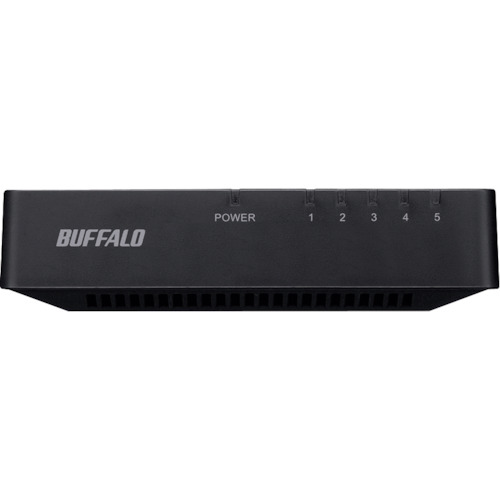 トラスコ中山 バッファロー 10/100Mbps対応 スイッチングHub プラスチック筐体/電源外付けモデル(マグネットなし) 5ポート ブラック 429-3640 (ご注文単位1個) 【直送品】