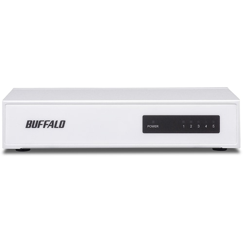 トラスコ中山 バッファロー 10/100Mbps対応 スイッチングHub 金属筐体/電源内蔵モデル 5ポート ホワイト 532-7133 (ご注文単位1個) 【直送品】