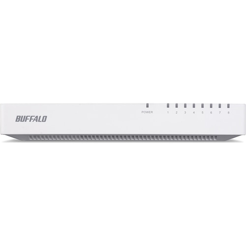 トラスコ中山 バッファロー 10/100Mbps対応 スイッチングHub プラスチック筐体/電源内蔵モデル 8ポート ホワイト 532-7127 (ご注文単位1個) 【直送品】