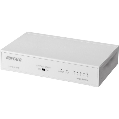 トラスコ中山 バッファロー Giga 5ポート スイッチングハブ 電源内蔵 金属筐体 マグネット付 ホワイト 402-3672 (ご注文単位1個) 【直送品】