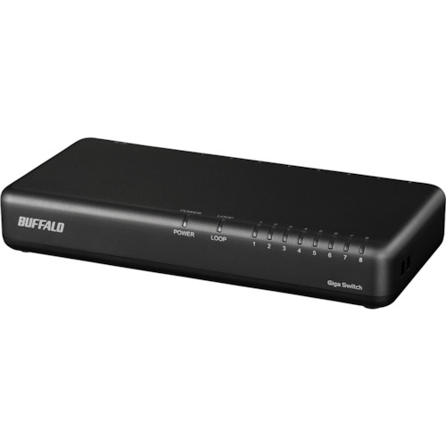 トラスコ中山 バッファロー Giga 8ポート スイッチングハブ 電源内蔵 プラスチック筐体 マグネット付 410-6530 (ご注文単位1台) 【直送品】